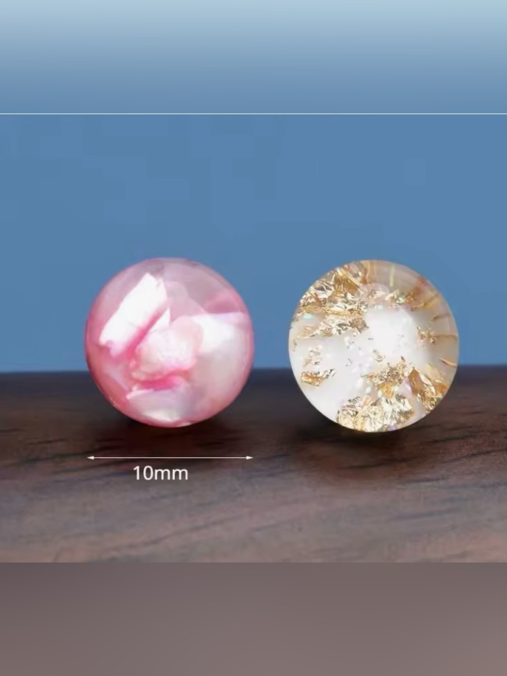 10, 10mm (0.394") Clear Resin With Gold Fleck Buttons for Sewing Or Crafts, NIP - Picture 6 of 9